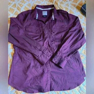 5.11 511 Tactical Series Button Up Shirt Women’s Sz XL Long Sleeve Burgundy Work
